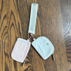 Lululemon Dual Pouch Wristlet, Pink and Lt Gray